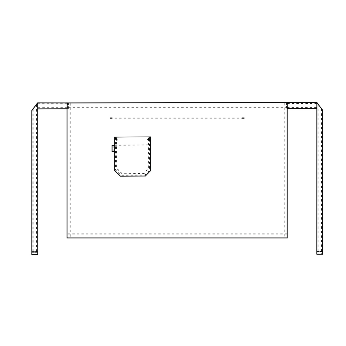右大腿有口袋的围裙，拾取