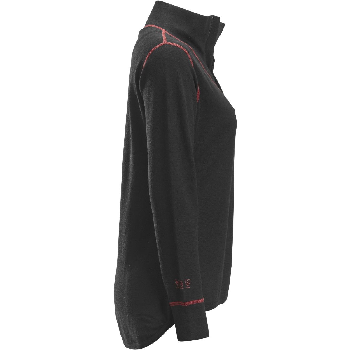 女士半拉链羊毛长袖衬衫