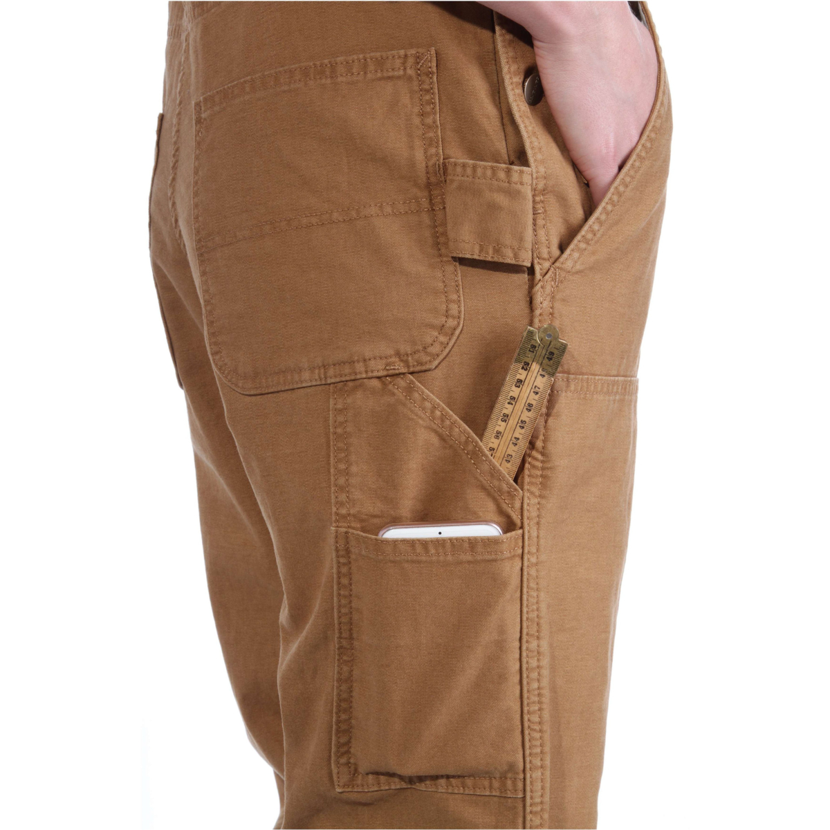 Rugged flex® 宽松帆布背带裤