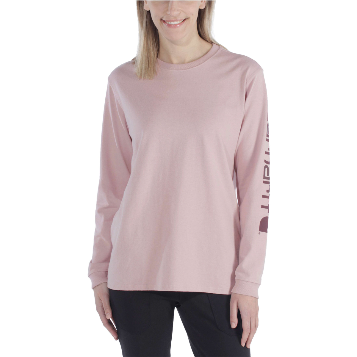 宽松厚重长袖徽标袖图案 T 恤