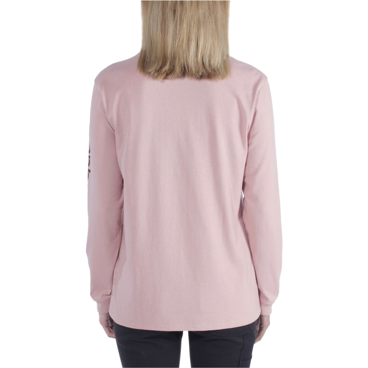 宽松厚重长袖徽标袖图案 T 恤