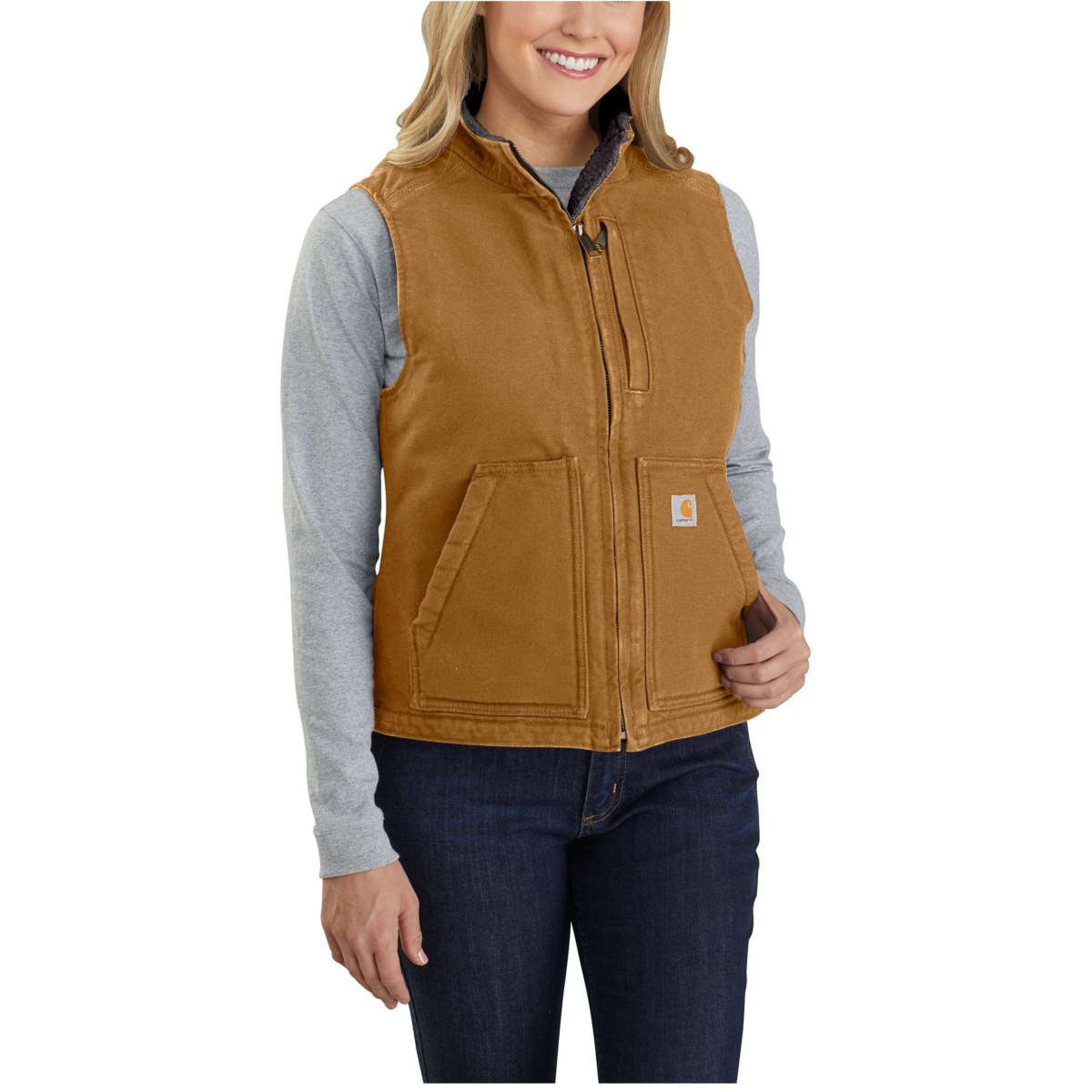 宽松版型水洗鸭绒衬里立领背心