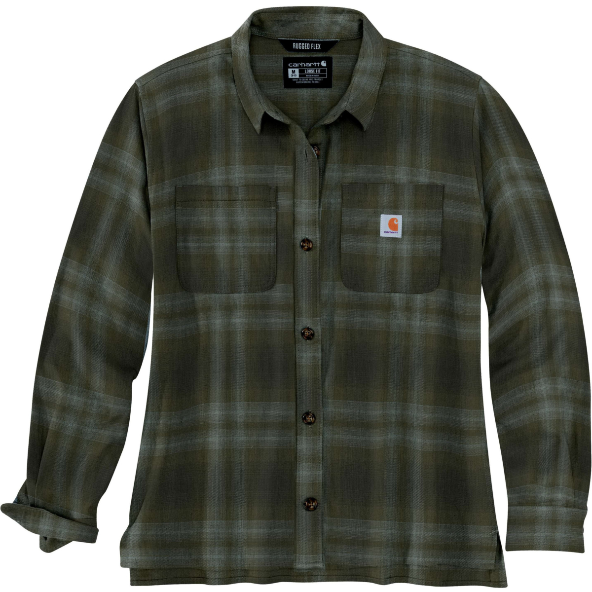 Rugged flex® 宽松中厚法兰绒长袖格子衬衫