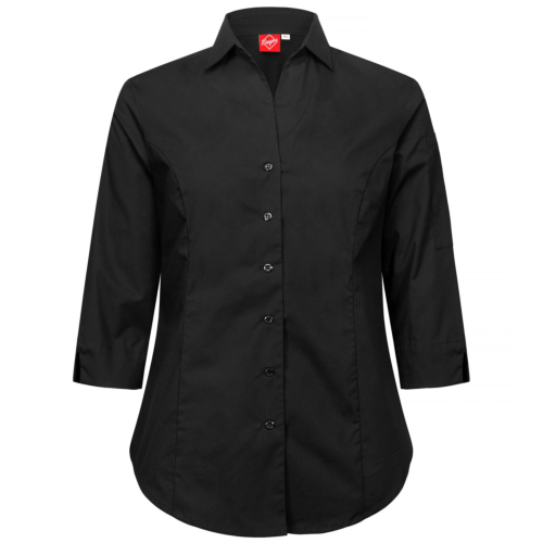 弹力衬衫，3/4 袖（女式）