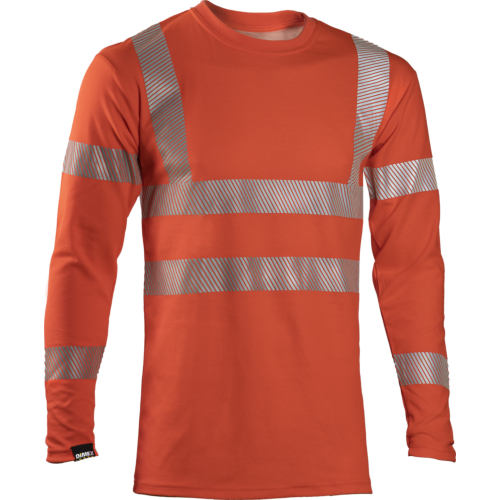 4428 白色红色安全T恤，长袖