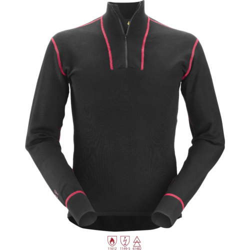 半拉链羊毛长袖衬衫